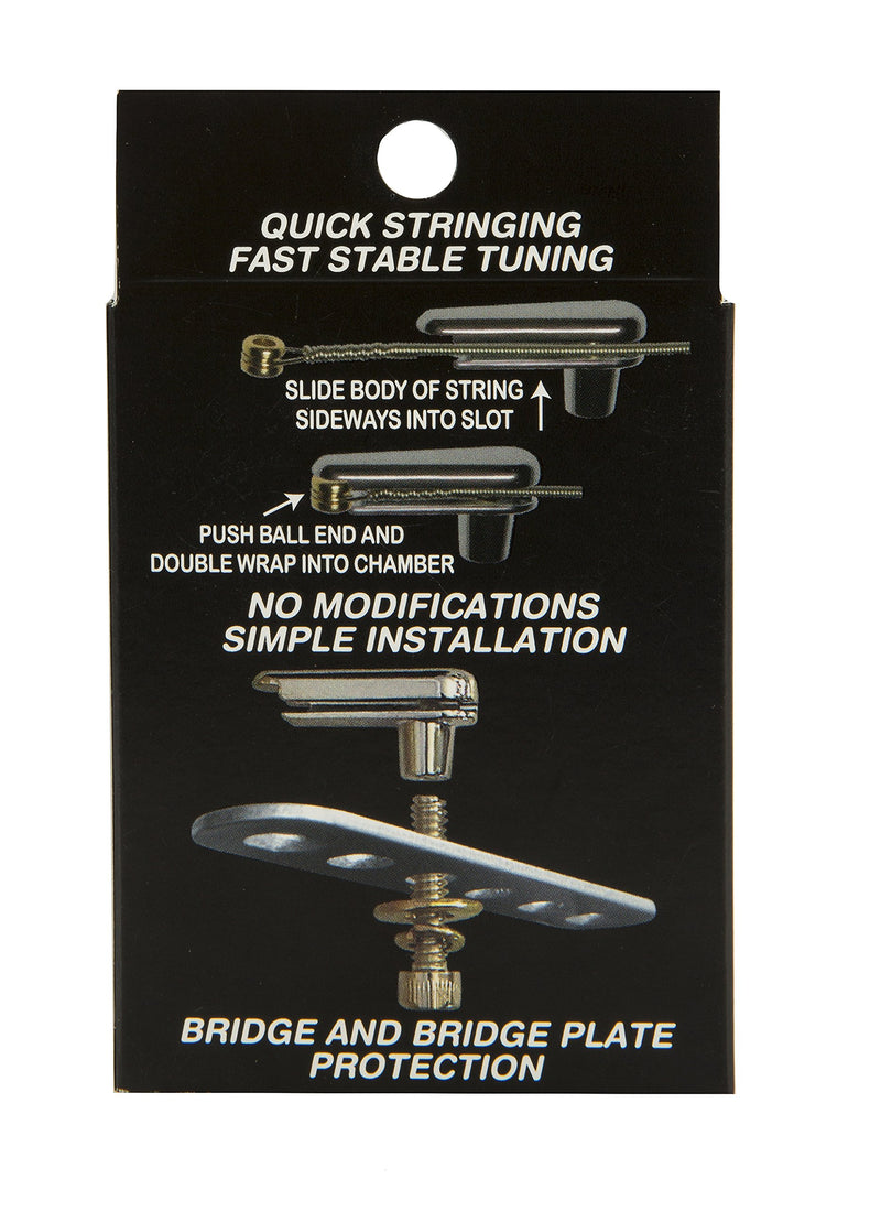 Power Pins 2.0 - Black Chrome Set with Power Plate Upgrade- Patented Bridge Pin System for Acoustic Guitars- Improved Tone, Amplified Sound, Easier Restringing, and Faster Tuning Black 2.0