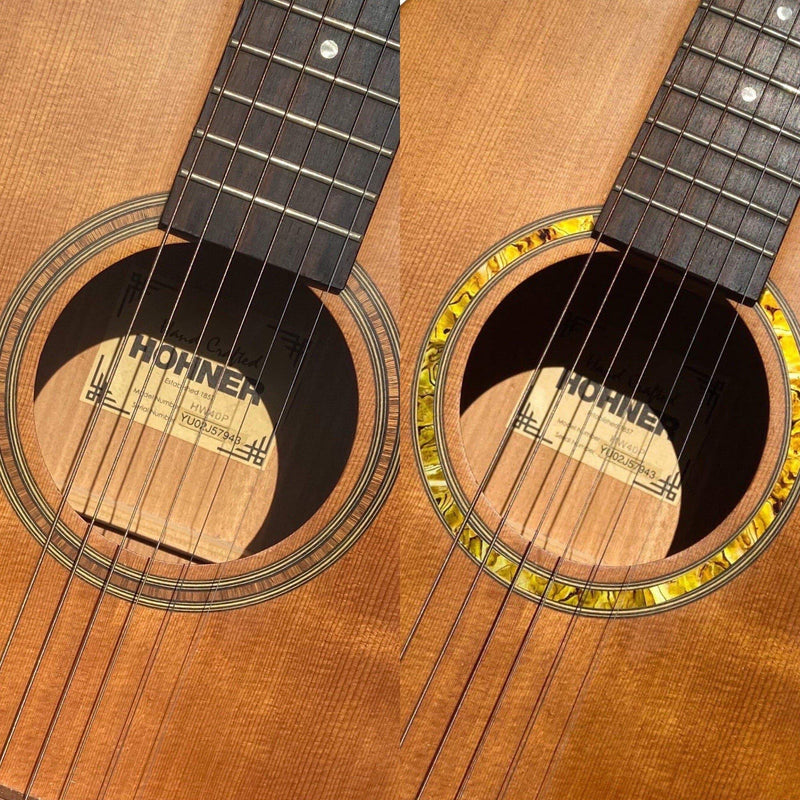 Inlaystickers Acoustic Guitars - Soundhole Rosette/Purfling - Stripe - Ocher RS-244ST-OC