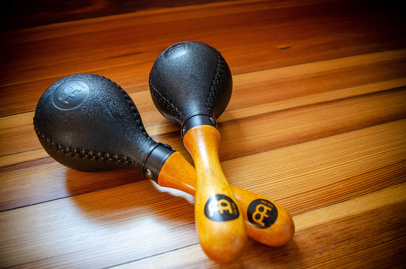 [AUSTRALIA] - Maracas, Standard Concert Size with All-weather Synthetic Shells and Wooden Handles — NOT MADE IN CHINA — Great for Live Performances and Recording Sessions, 2-YEAR WARRANTY PM2BK 