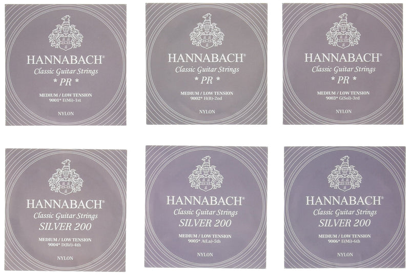 Hannabach 652657 Series 900 Silver 201 Low Tension String Set for Classic Guitar Medium/Low Tension