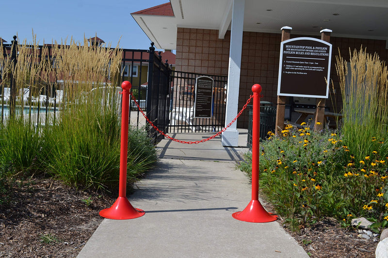 Mr. Chain Plastic Barrier Chain, Red, 1-Inch Link Diameter, 25-Foot Length (10005-25)