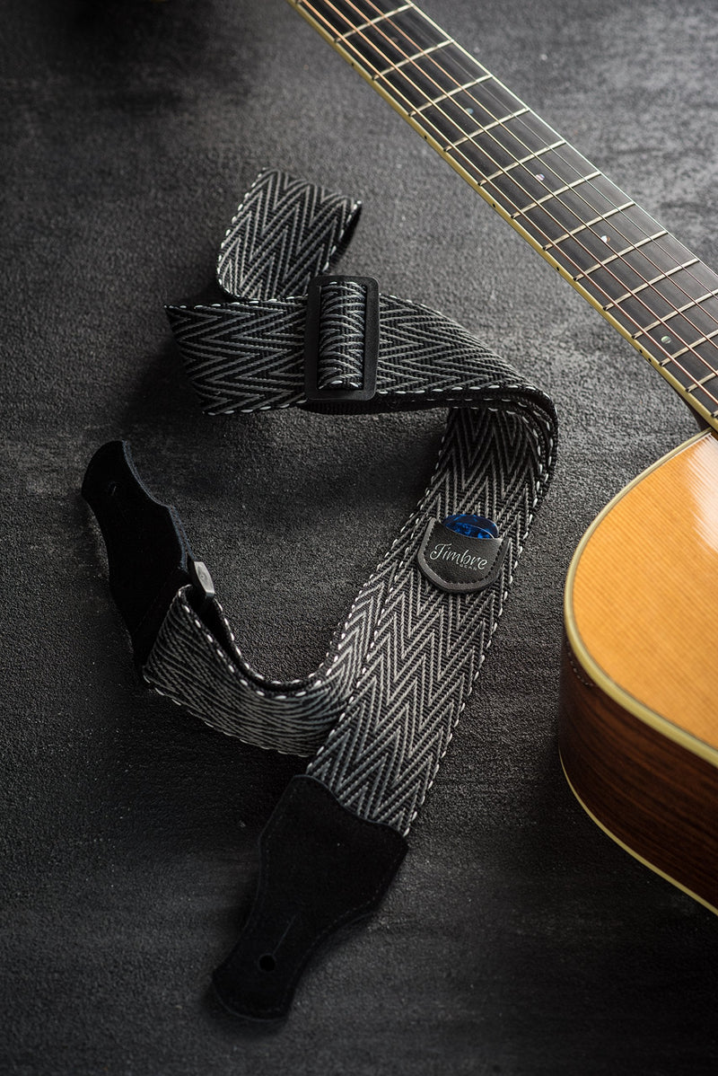 TIMBREGEAR extreme comfort acoustic guitar strap electric guitar strap free - two guitar strap locks guitar strap button! (Black pocket) Black Pocket