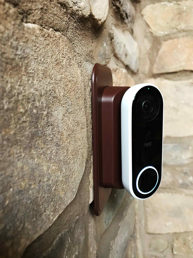 Ade Advanced Optics Wall Plate and 30 Degree Angled Mount Combo for Nest Hello - Coffee