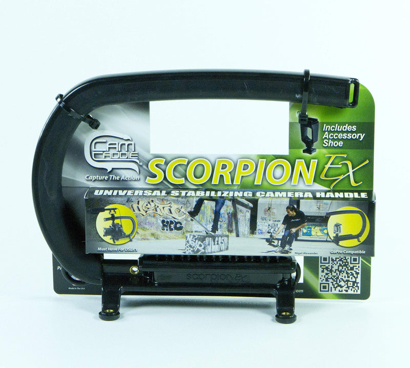 [AUSTRALIA] - Cam Caddie Scorpion EX Skateboard Camera Handle with Threaded Feet - Professional Steadycam Handle for Most Cameras, Camcorders, Smart Phones and Action Sports Cams - Black - Skate Edition 