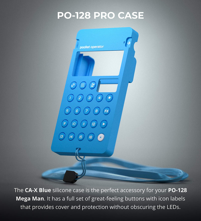 Teenage Engineering CA-X Pro Silicone Protective Case for Pocket Operator PO-128 Mega Man (Blue) CA-X Silicone Pro Case - Blue