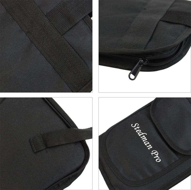 YMC DSB10-BK 10mm Foam Drum Stick Bag Holder Mallet Bag Drumstick Bag with A Drum Key -Black Black
