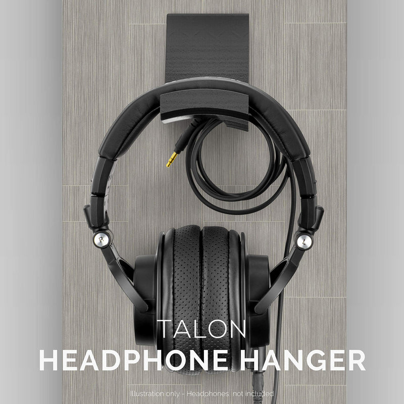 The Talon - Headphone Hanger Holder Stand - Designed for Gamers - Large Curved Headphone Band Bed & Cable Hook Wall Mounted Headset Stand by Brainwavz (Black)