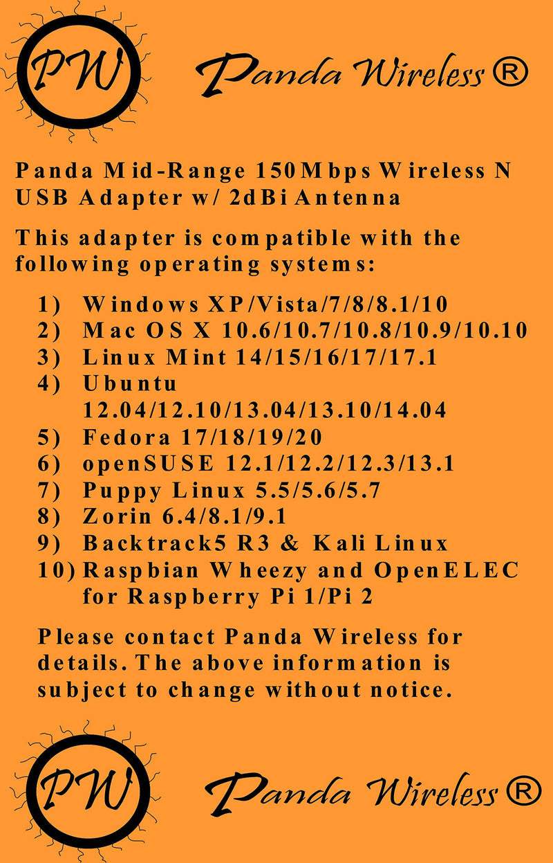 Panda Mid Range 150Mbps Wireless N USB Adapter w/ 2dBi Antenna