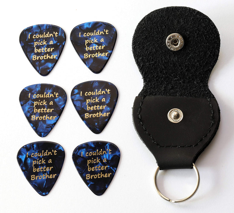 I couldn't pick a better Brother 6 Guitar Picks With Leather Plectrum Holder Keyring