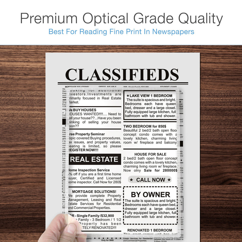 (2 Pack) MagniPros Large Full Page 3X Magnifier Premium Magnifying Sheet Fresnel Lens 7.5" X 10.5" with 3 Bonus Bookmark Magnifiers Ideal for Reading Small Prints & Low Vision Seniors