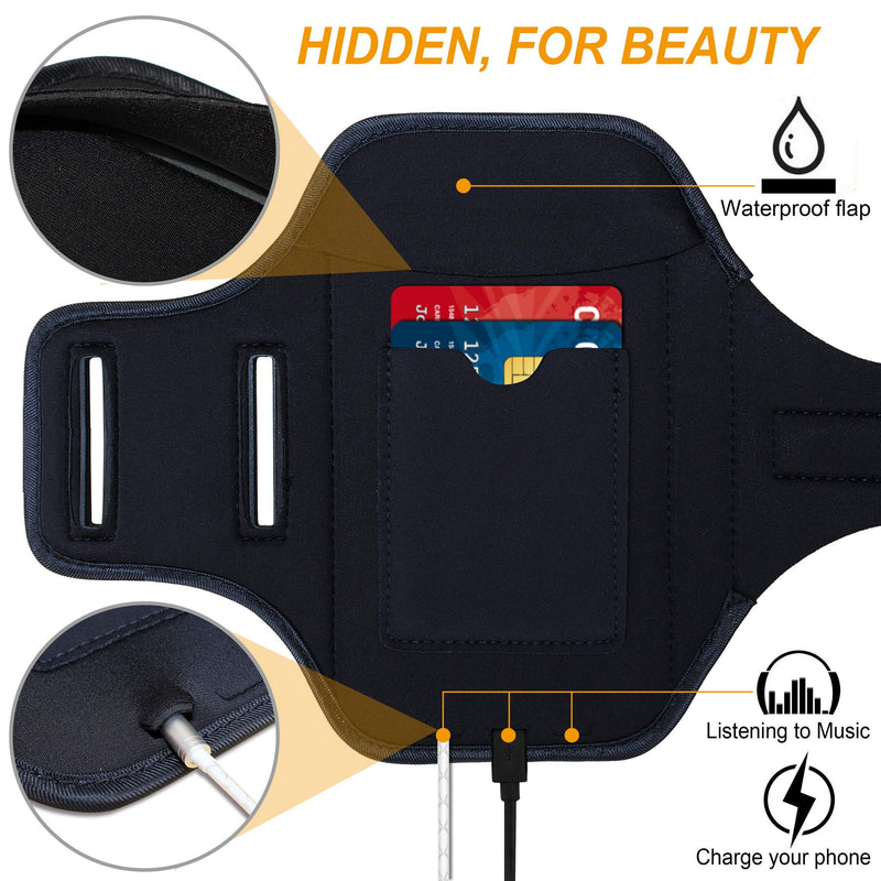 RUNBACH Running Armband for Samsung Galaxy A60/A51/A50/A32/A30/A20/A10E/A10/A9/A9 Pro/M11/M21/M31,Sweatproof Running Exercise Bag for Samsung Phone(Black) Black