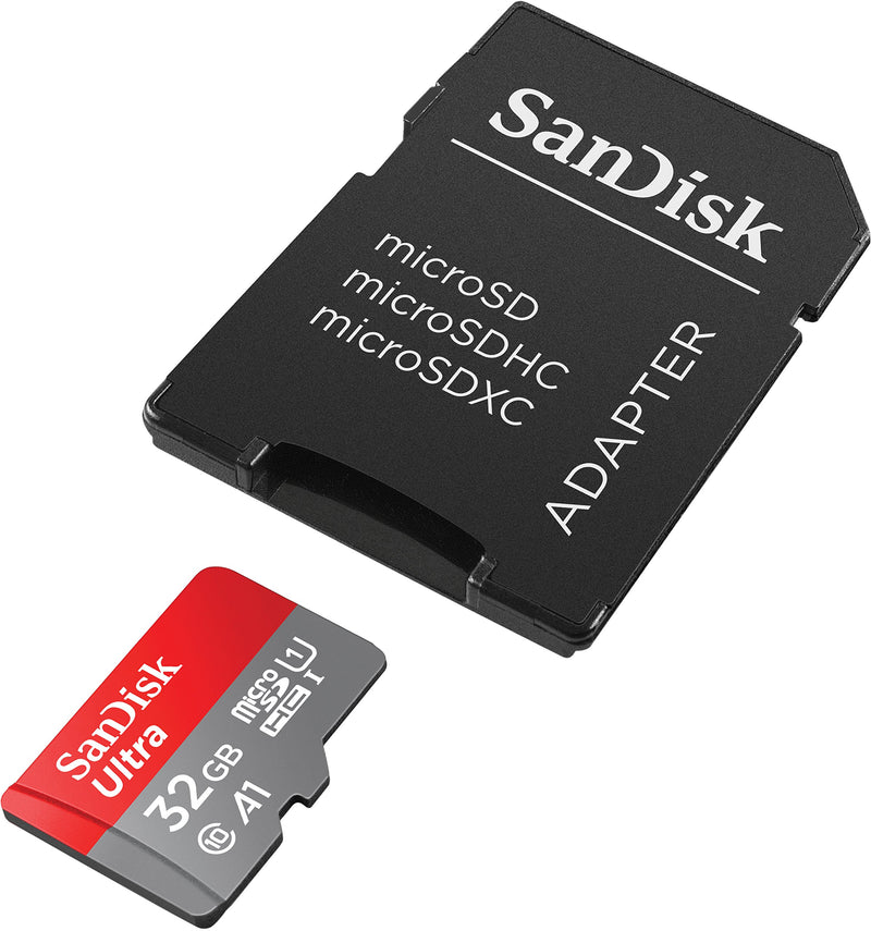 SanDisk 32GB Ultra microSDHC UHS-I Memory Card with Adapter - 98MB/s, C10, U1, Full HD, A1, Micro SD Card - SDSQUAR-032G-GN6MA