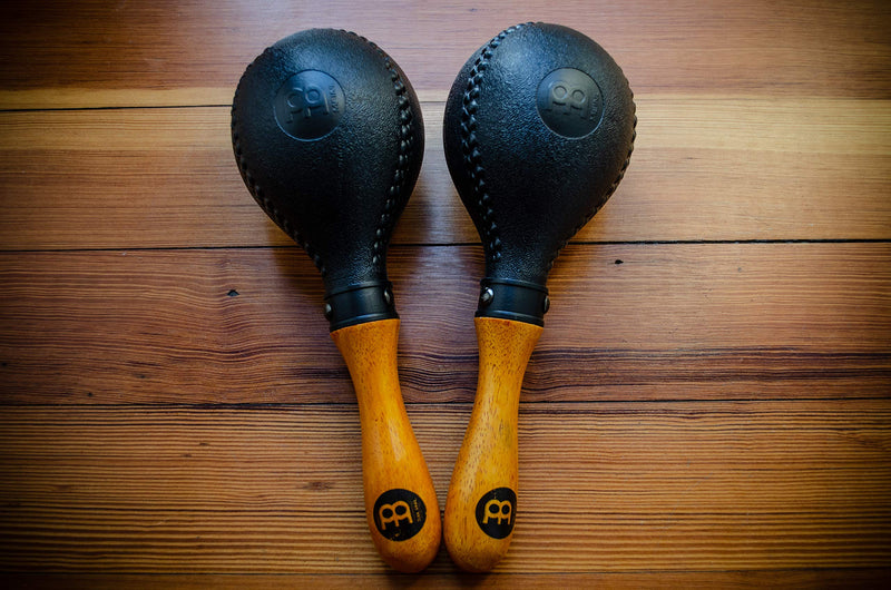 [AUSTRALIA] - Maracas, Standard Concert Size with All-weather Synthetic Shells and Wooden Handles — NOT MADE IN CHINA — Great for Live Performances and Recording Sessions, 2-YEAR WARRANTY PM2BK 