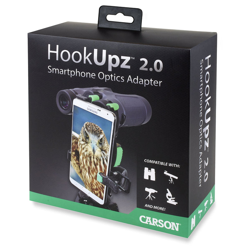 Carson HookUpz 2.0 Universal Smartphone Optics Digiscoping Adapter for Binoculars, Spotting Scopes, Telescopes, Microscopes, Monoculars and More (IS-200)