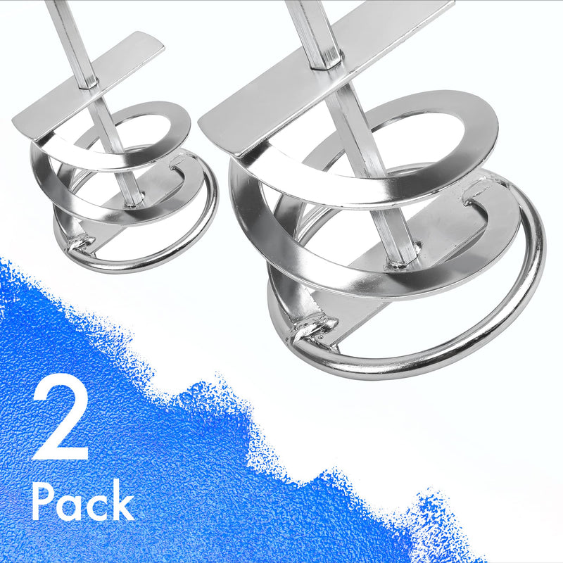 [2 Pack] Paint Mixer for Drill - Extra Long Rust Proof Drill Mixer - Paint Stirrer Drill Attachment for Even Consistency - Easy Cleaning Drill Paddle - Paint Stirrers - Paint Mixer for Drill 5 Gallon