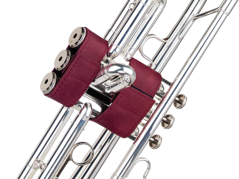 Trumpet valve guard by KGUBrass is the Marsala leather trumpet valve protector made of luxurious mild and thick material; use as protection from corrosion, scratches and stains