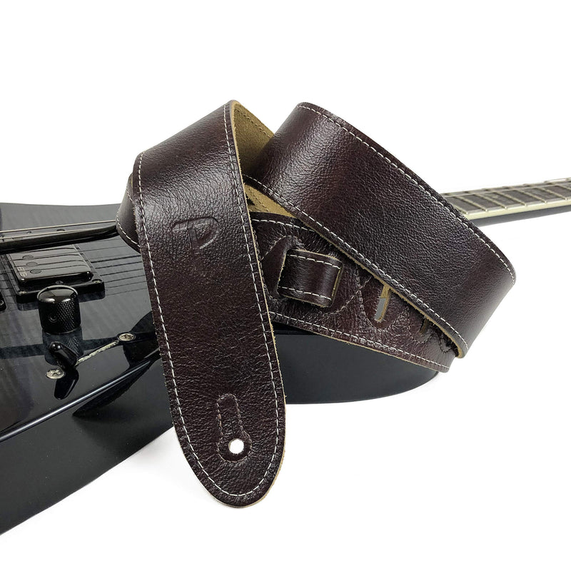 Perri’s Leathers Ltd. - Guitar Strap - Italian Leather - Mahogany - Adjustable - For Acoustic/Bass/Electric Guitars - Made in Canada (BM2-6698)