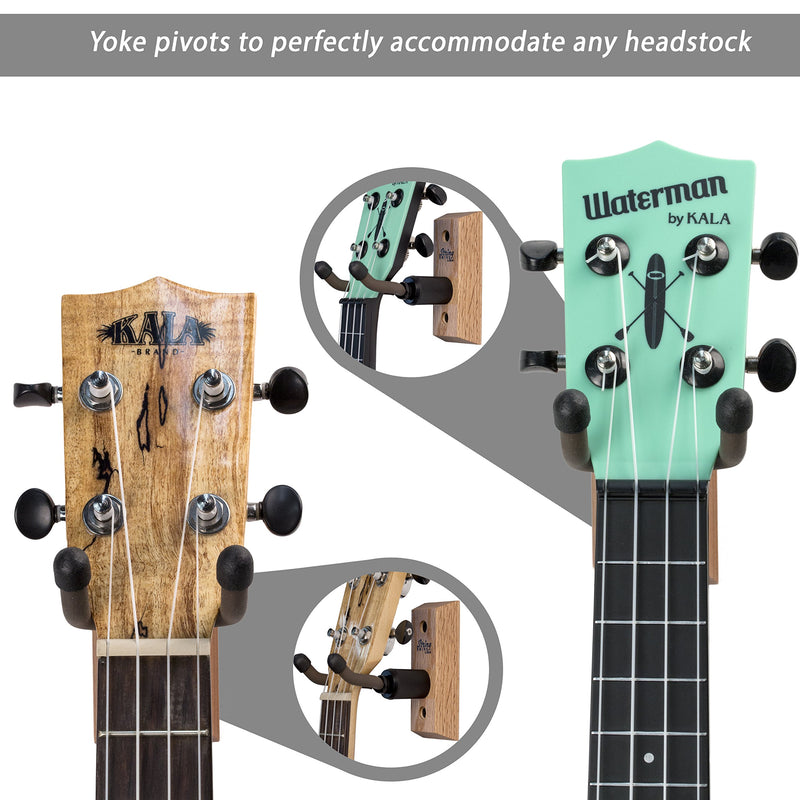 [AUSTRALIA] - String Swing Ukulele Wall Mount Stand for Mandolin Ukele – Concert Pineapple Soprano Tenor and Baritone Compatible – Case Alternative Kit for Home or Studio - Oak Selected Set (2 Pack) 