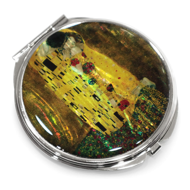 MADDesign Mother of Pearl Klimt Kiss Compact Makeup Mirror Double Sided Folding Magnify Beauty Cosmetic Accessory