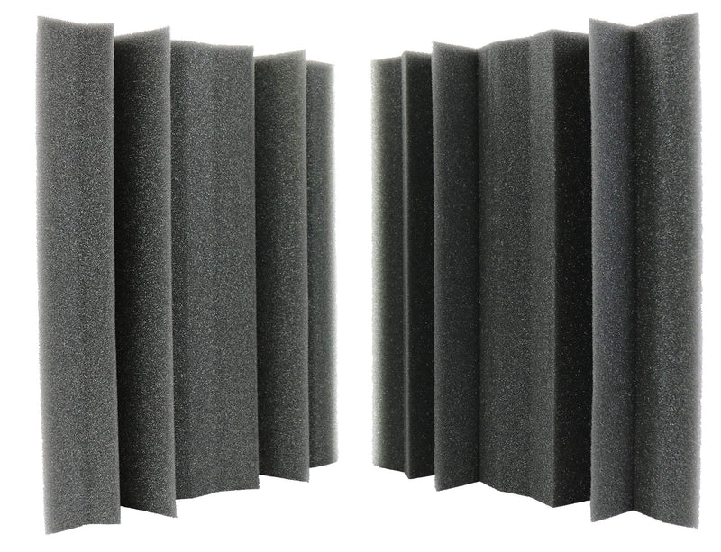 [AUSTRALIA] - NEW LEVEL Charcoal Acoustic Foam Bass Trap Studio Corner Wall 12" X 7" X 7" (4 PACK) 