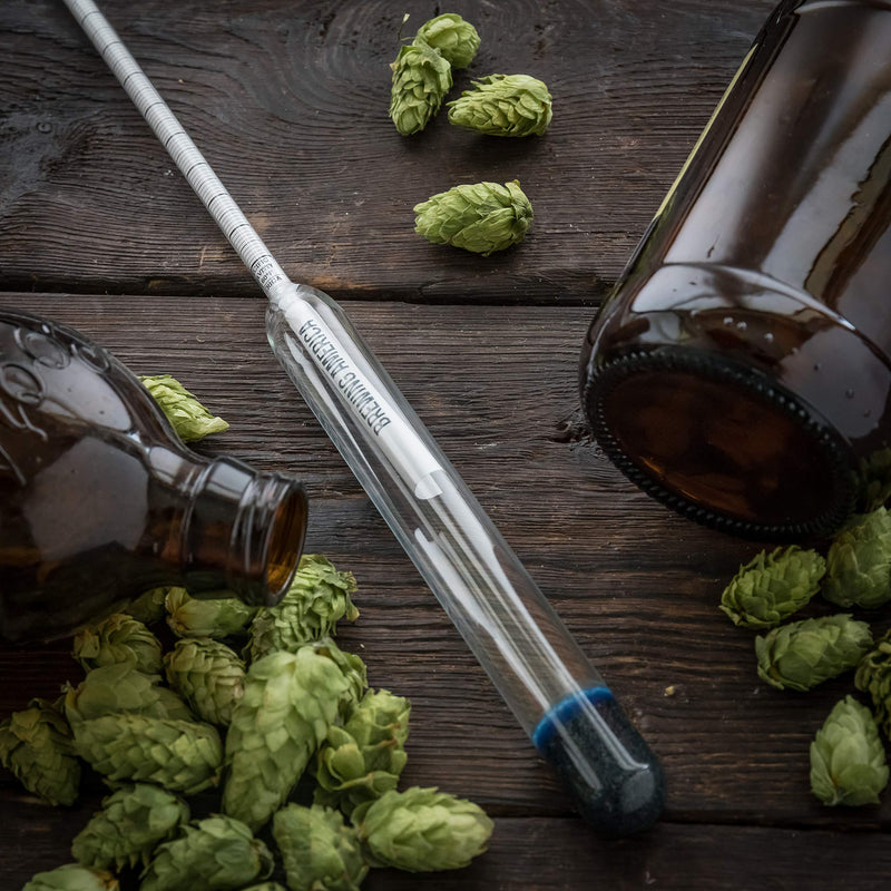 American-Made Precision Hydrometer Alcohol by Volume ABV Tester – Accurate Final Gravity Testing, Finished Beer - Easy to Read Pro Series Finishing NIST Traceable (SINGLE) Brewing America
