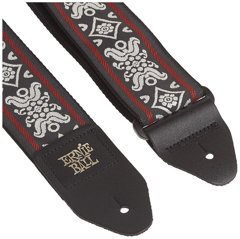 [AUSTRALIA] - Ernie Ball Jacquard Guitar Strap, Blackjack Red (P04669) Regal 
