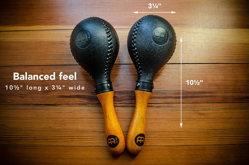 [AUSTRALIA] - Maracas, Standard Concert Size with All-weather Synthetic Shells and Wooden Handles — NOT MADE IN CHINA — Great for Live Performances and Recording Sessions, 2-YEAR WARRANTY PM2BK 