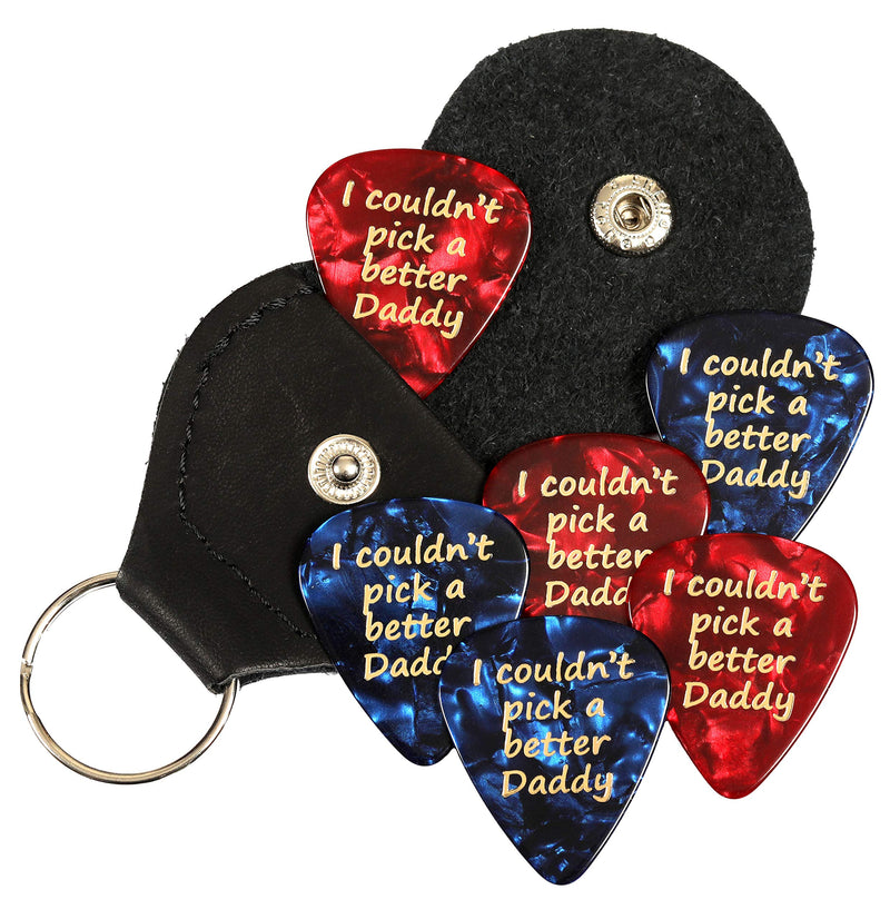 6 I couldn't pick a better Daddy Guitar Picks With Leather Plectrum Holder Keyring