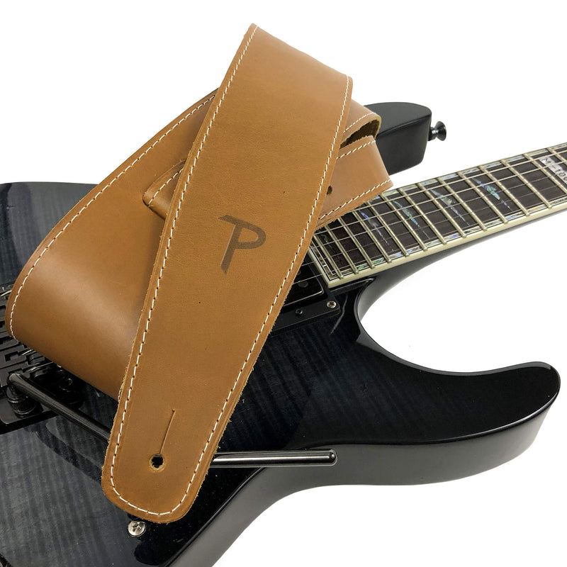 Perri’s Leathers Ltd. - Guitar Strap - Baseball Leather (Series) - Sunflower - Adjustable - For Acoustic/Bass/Electric Guitars - Made in Canada (SP2S-7164)