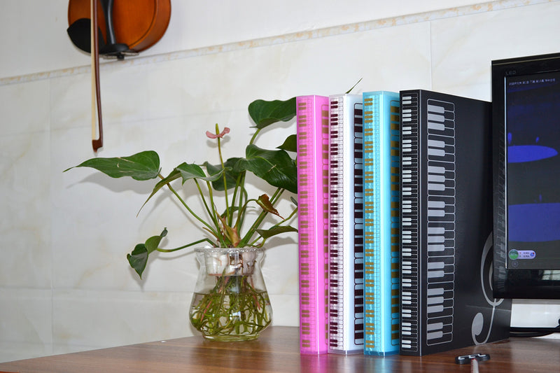 WOGOD Music Sheet File Paper Documents Storage Folder Holder Plastic.A4 Size,40 Pockets (1 Blue+1 Pink)