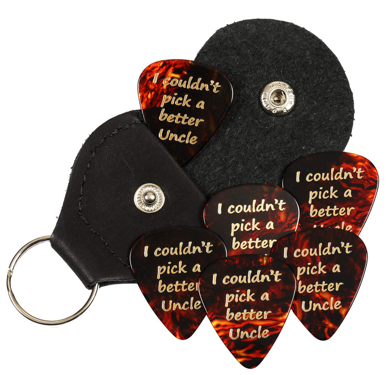 I couldn't pick a better Uncle 6 Guitar Picks With Leather Plectrum Holder Keyring