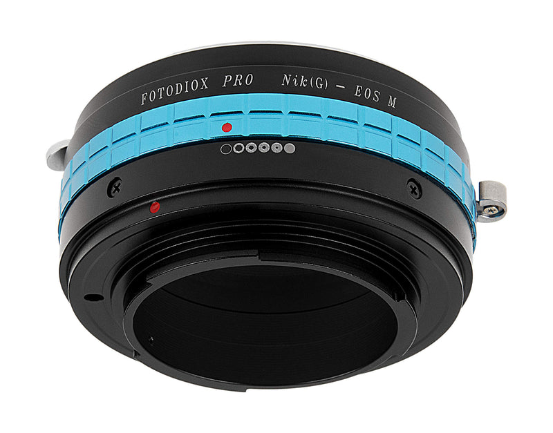 Fotodiox Pro Lens Mount Adapter with Aperture Dial - Nikon G (G and D Type) DSLR Lens to Canon EF-M Camera Body Adapter, fits EOS M Digital Mirrorless Camera Nikon F G-Type