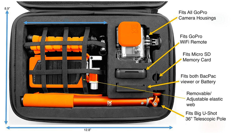 XSories Large Capxule, GoPro Case with Pre-Cut Foam Inlays, Fits All GoPro Housings, GoPro Accessories, GoPro 3, GoPro 3+, GoPro Case 4 (Black) Black