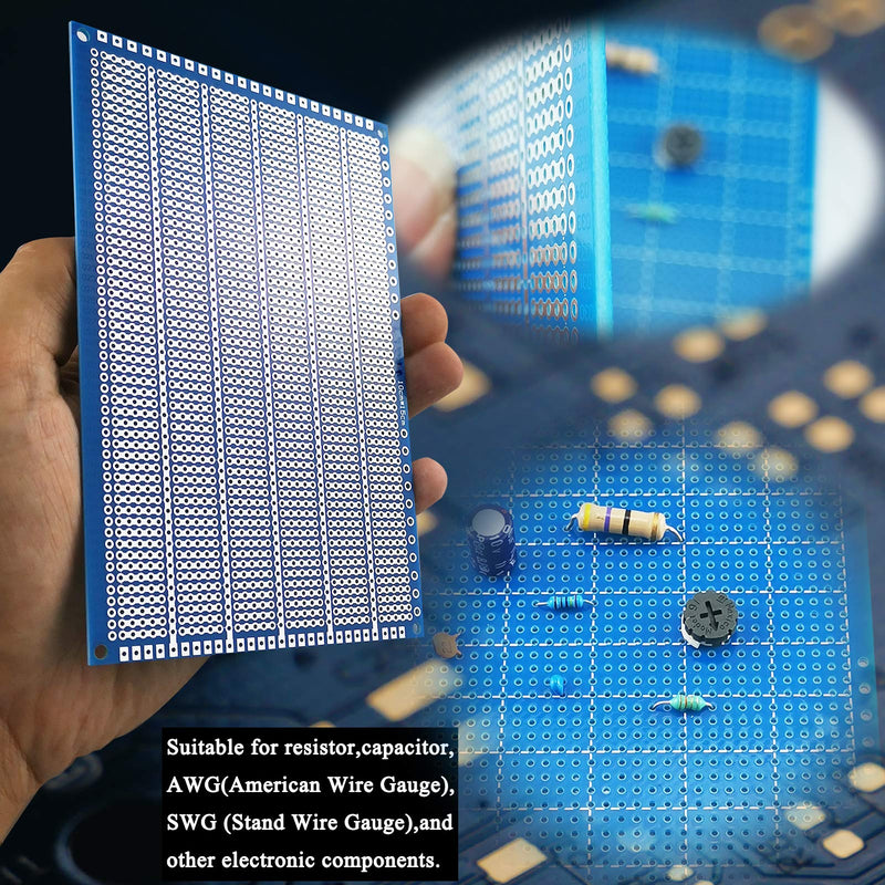 YUNGUI PCB Protoboard,3 Pack PCB Prototype Board Solderable Breadboard for DIY Electronics and Soldering kit(4” X 6”,Blue)