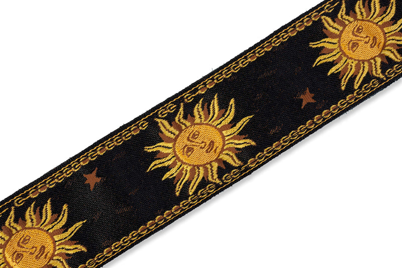 Levy's Leathers MPJG-SUN-BLK 2" Jacquard Weave Guitar Strap with Sun Pattern, Black