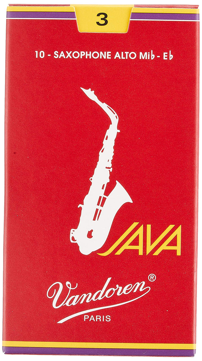 Vandoren SR263R Alto Sax JAVA Red Reeds Strength 3; Box of 10