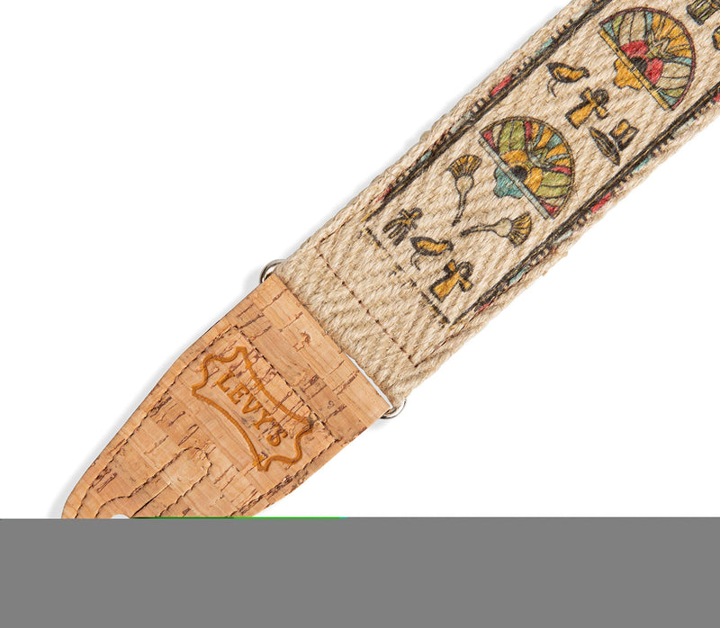 Levy's Leathers 2" Wide Vegan Friendly Hemp Webbing Guitar Strap; Egyptian Pattern (MH8P-004)