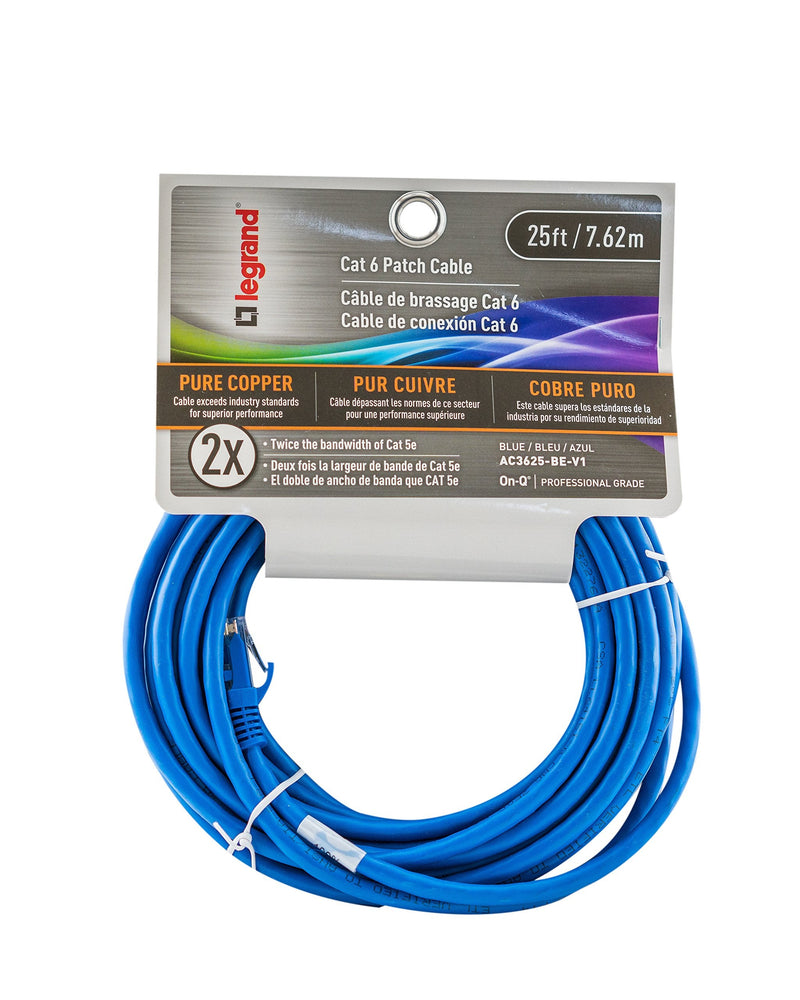 [AUSTRALIA] - On-Q AC3625BEV1 Cat 6 Patch Cable, 25 feet, Blue 25 ft Cat6 