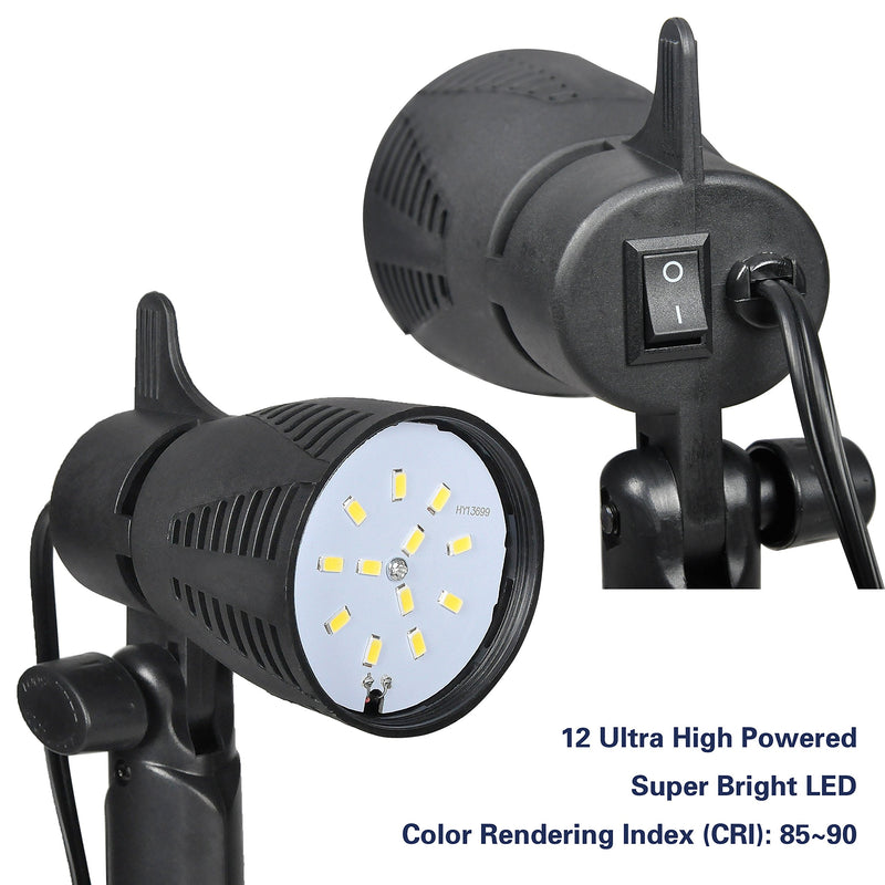 Emart Photography LED Continuous Light Lamp 5500K Portable Camera Photo Lighting for Table Top Studio - 2 Sets