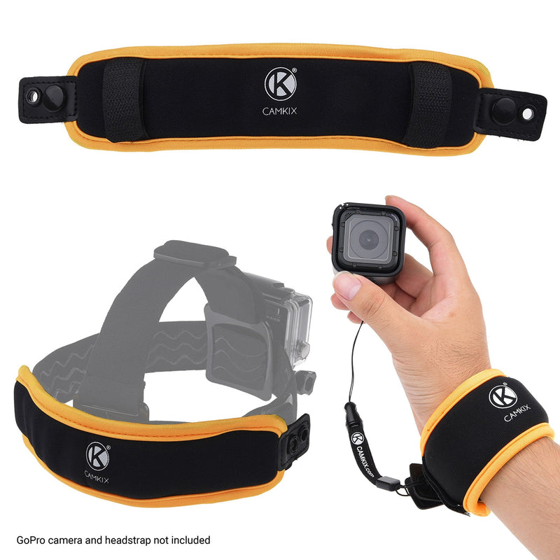 [AUSTRALIA] - CamKix 2in1 Floating Wrist Strap & Headstrap Floater Compatible with GoPro Hero 7, 6, 5, Black, Session, Hero 4, Session, Black, Silver, Session, Hero+ LCD, 3+, 3 