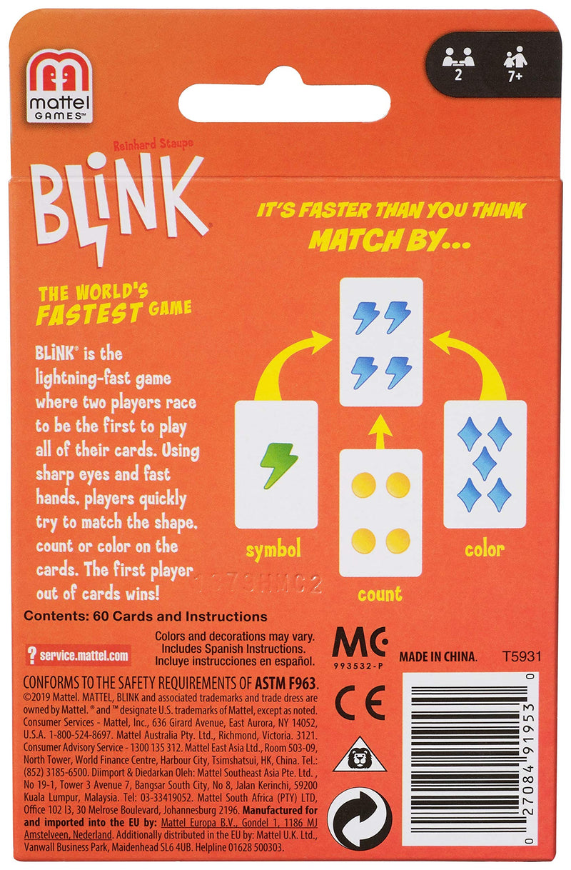 Reinhard Staupe's BLINK Family Card Game, Travel-Friendly, with 60 Cards and Instructions, Makes a Great Gift for 7 Year Olds and Up