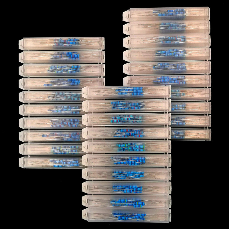 EEEEE 1/2W 30 Values 600pcs Individual Compartment 1 Ohm-1M Ohm with 1% Metal Film Resistor Assortment Kit and Electrical Industrial Assorted Set K Ohm Pack for Led Lights Arduino Raspberry Pi 1/2 Watt 600pcs 1R-1M