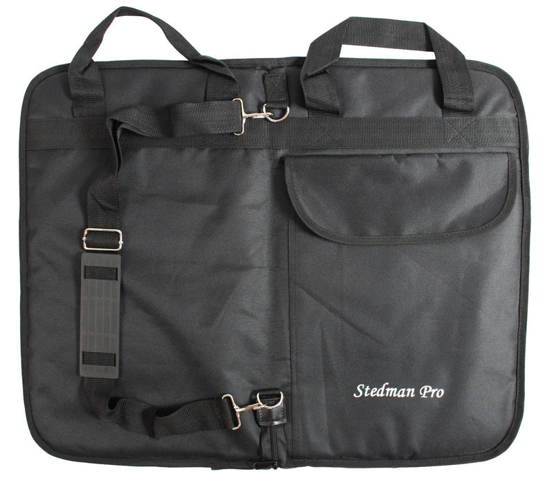 YMC DSB20-BK Pro 15mm Larger Size Drumstick Bag Holder Mallet Bag with a shoulder strap,Drum Key - Black