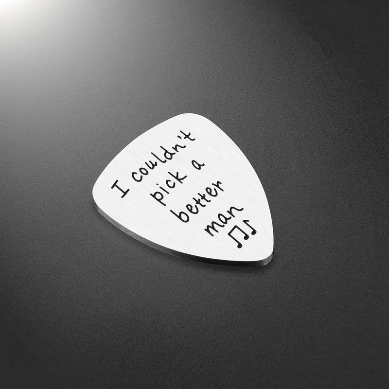 Anniversary Gifts for Him Men - I Couldn't Pick A Better Man Guitar Pick Musician Gifts for Boyfriend Husband, Valentines Gifts for Men, Boyfriend Gifts Husband Gifts for Christmas