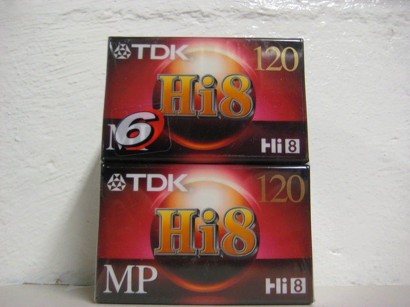 TDK Hi8,120 Pack of 6pc, MP120 Blank Tapes.