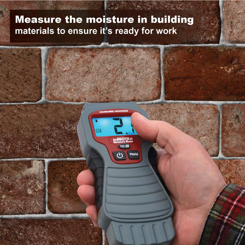 Calculated Industries 7440 AccuMASTER XT Digital Moisture Meter | Handheld |Pin Type | Backlit LCD Display | Detects Leaks, Damp and Moisture in Wood, Walls, Ceilings, Carpet and Firewood Pin-Type, Backlit LCD Sensors