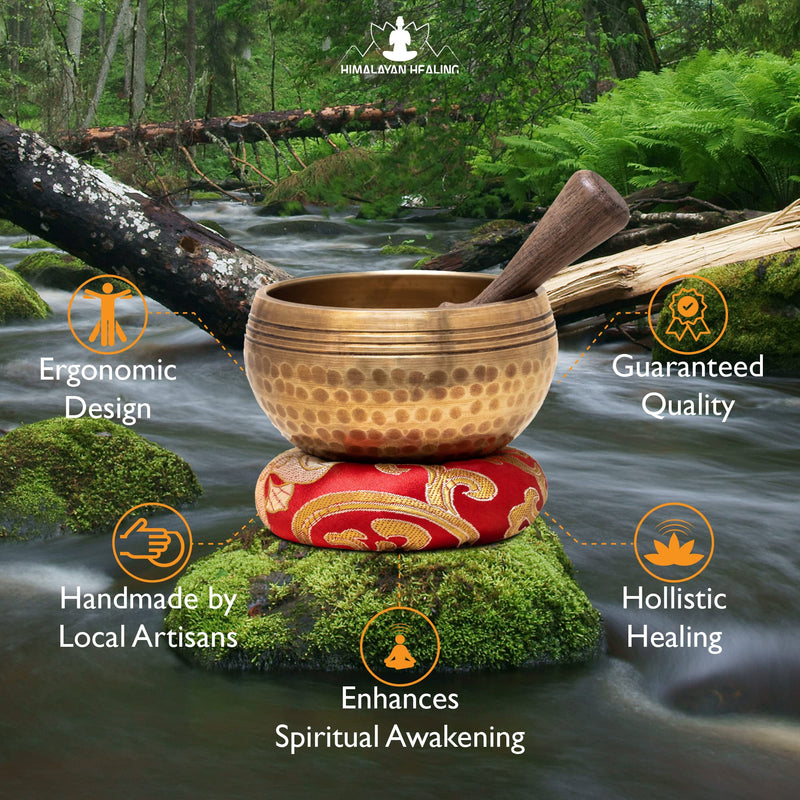 Tibetan Singing Bowls Set~ Meditation Sound Bowl hand Hammered in Nepal For Yoga, Meditation, Mindfulness, Healing & Chakra balancing~ (3 inch) 3 inch