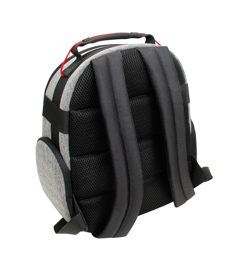 USA GEAR Portable Camera Backpack for DSLR (Gray) with Customizable Accessory Dividers, Weather Resistant Bottom and Comfortable Back Support - Compatible with Canon, Nikon and More Grey and Black