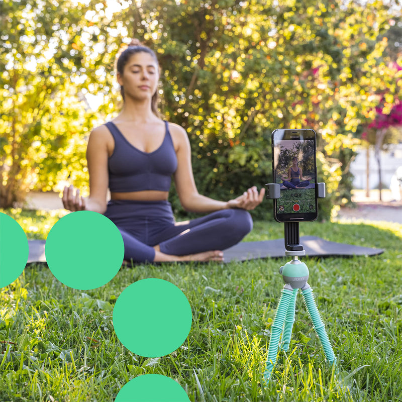 JOBY PodZilla Medium Kit, Flexible Tripod with Ball Head Included and GripTight 360 Phone Mount, for Smartphones and Compact Mirrorless Cameras or Devices up to 1 Kg, Blue Medium Kit Teal