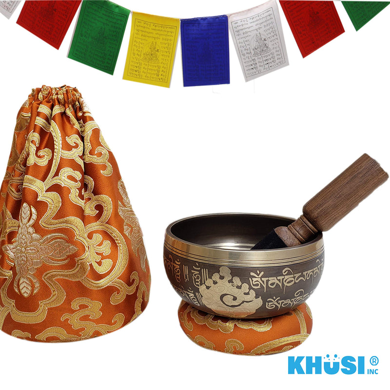 Khusi Handmade Tibetan singing bowl set, Beautiful hand Carved Piece of art, Best for Chakra healing, and Mindfulness, Idol gift spiritual gift.